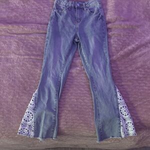 Kids Denim Jeans with Lace Detail